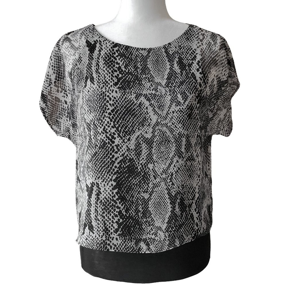 Express NWT Layered Snakeskin Print Blouse Women's XS